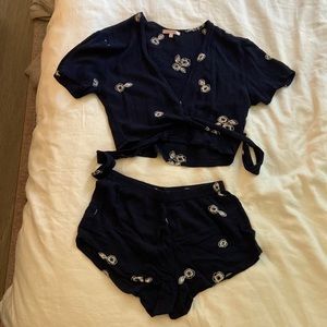 Lottie Moss Navy Wrap Top & Short Set